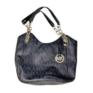 MICHAEL KORS Black Gold Logo Women’s Bucket Bag